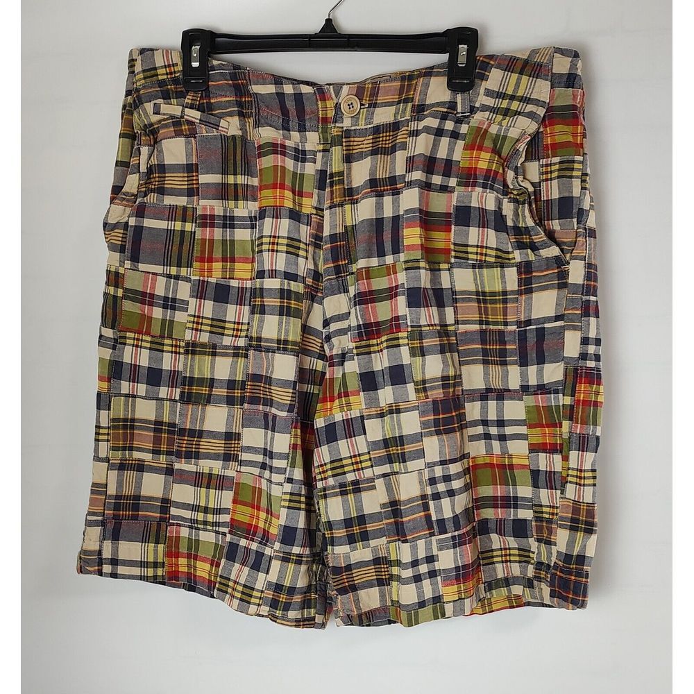 Duck Head Patchwork Plaid Shorts Colorful Casual Knee Length Summer - Size 36